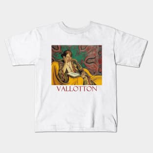 Woman Reading by Felix Vallotton Kids T-Shirt